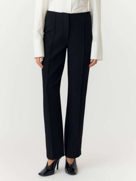 YAS FELLY MW PANT S. Bukse, Black, Sort