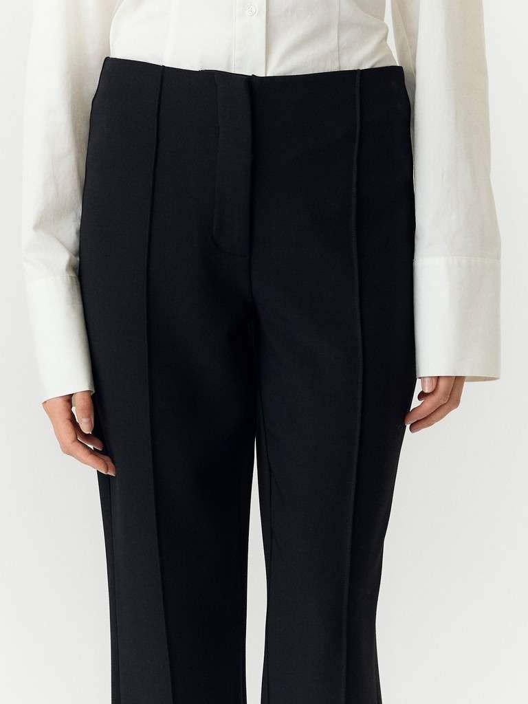 YAS FELLY MW PANT S. Bukse, Black, Sort - Bilde 2