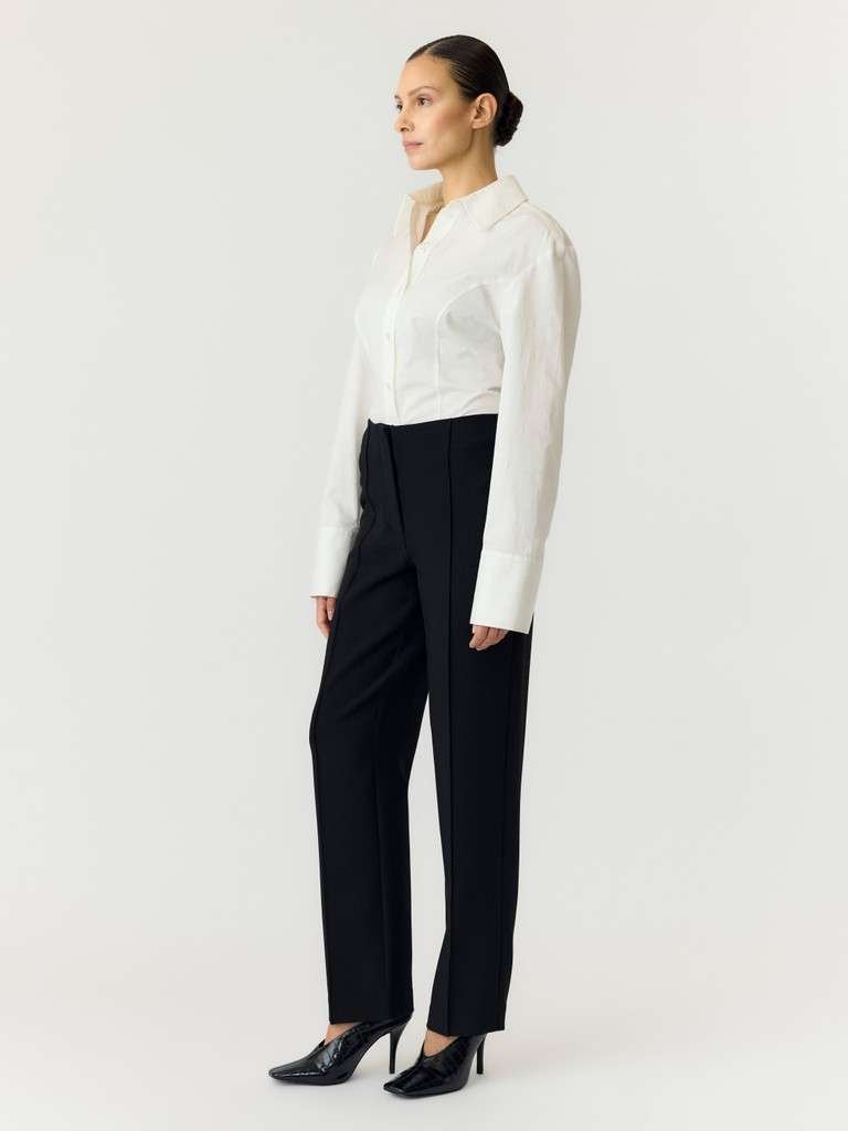 YAS FELLY MW PANT S. Bukse, Black, Sort - Bilde 4