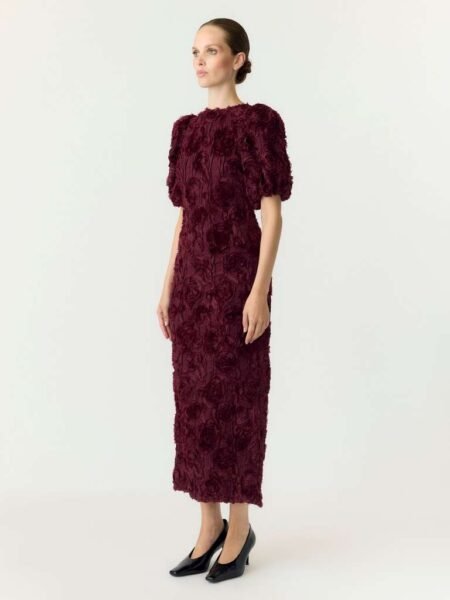 YAS LINNEA 2/4 LONG DRESS - D2D, Kjole, Maroon Banner